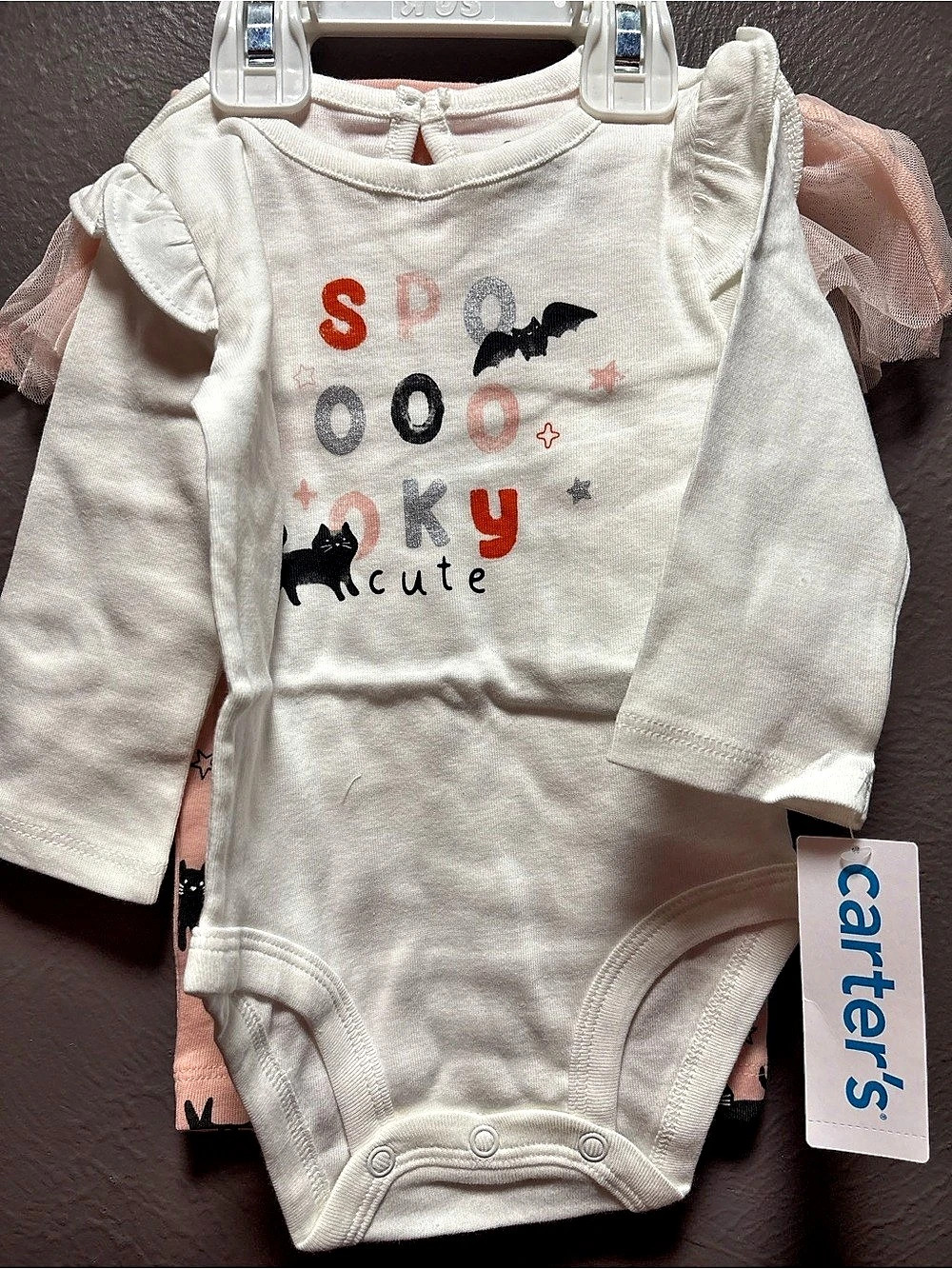 Carter's Spooky Cute Bodysuit & Tutu Pant Set 6M NWT